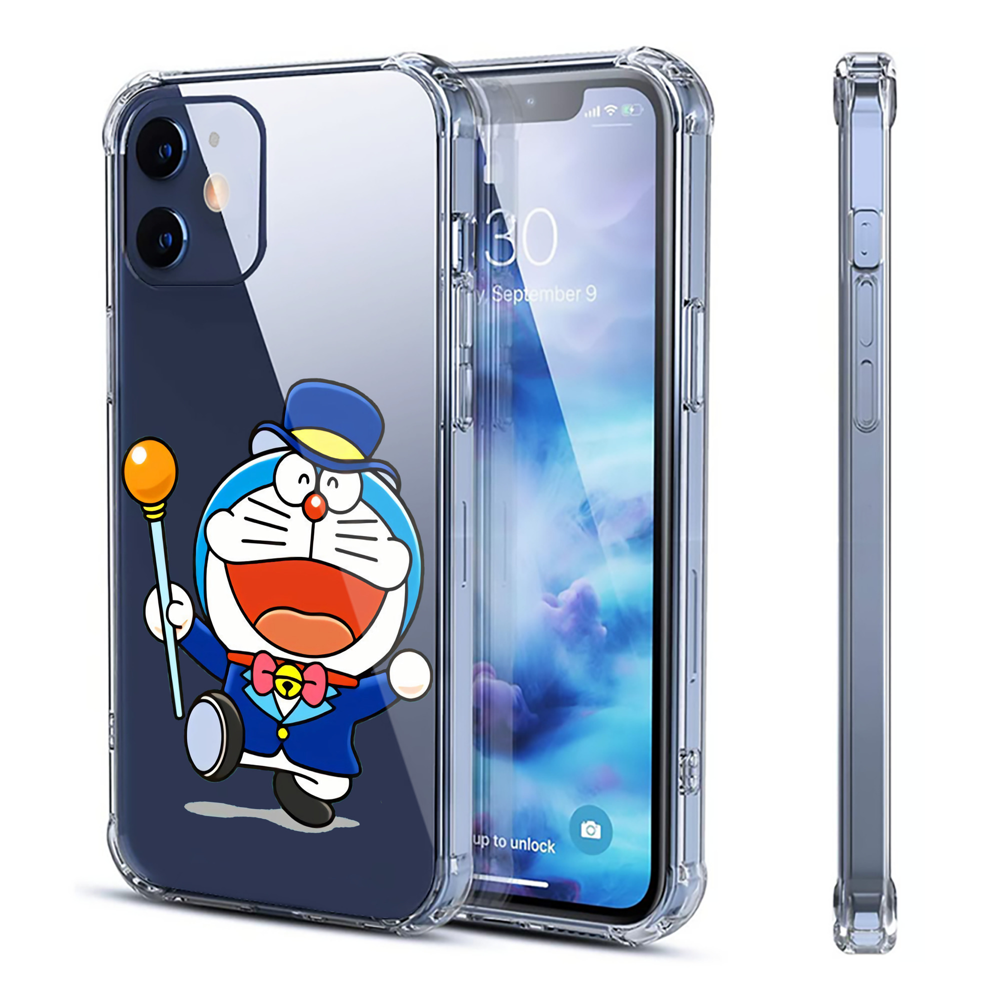 （画像用） ドラえもん Doraemon 【iPhone 12シリーズ対応】透明スマホケース（クリアソフトケース）